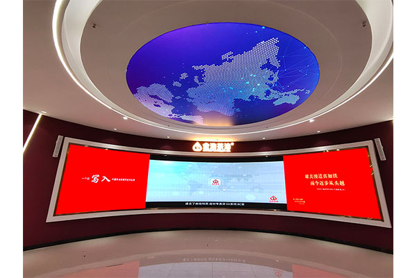 長沙金浩茶油展廳弧形屏 長沙金浩茶油展廳弧形屏